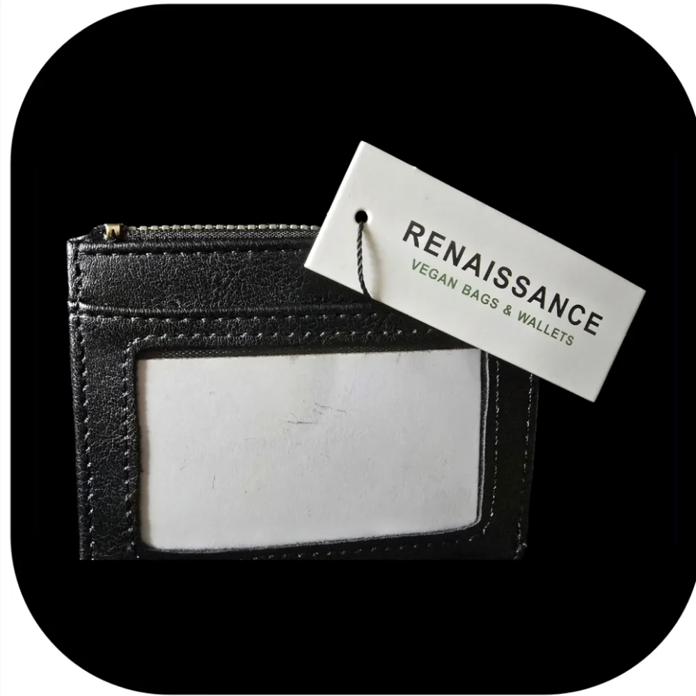 Renaissance Black Card Holder Wallet/Coin/ID  Holder, Zippet Closure, NWT